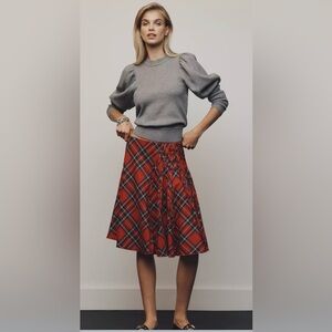 New - Maeve Red Plaid A-Line Skirt - Size Medium